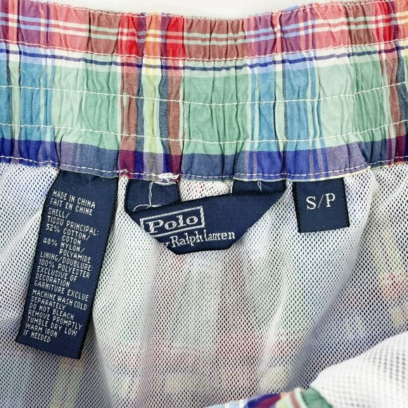 Polo Ralph Lauren Board Shorts Swim Trunks Mens Size Small Blue Multi Plaid - Picture 3 of 5